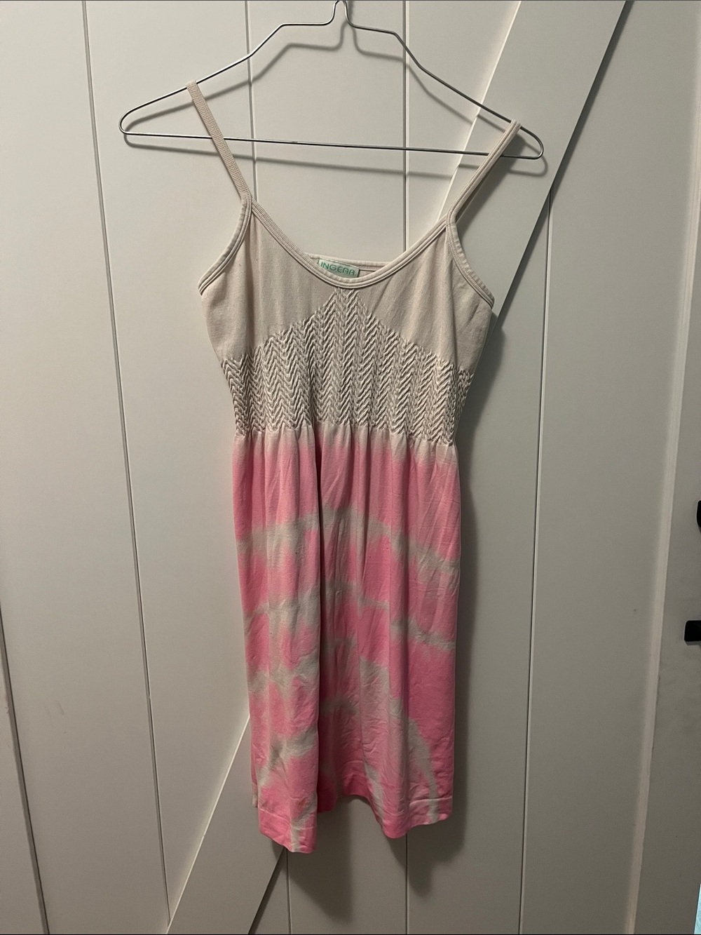 Ingear Pink and Cream Tie-Dye Knit Chemise Slip